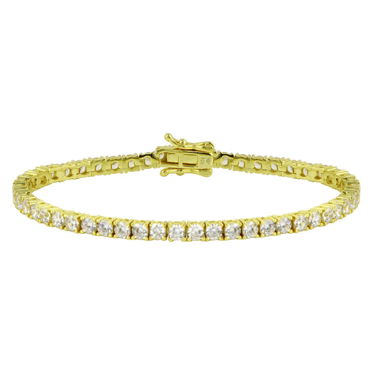 Pulsera de tenis clásica de oro de 3 mm