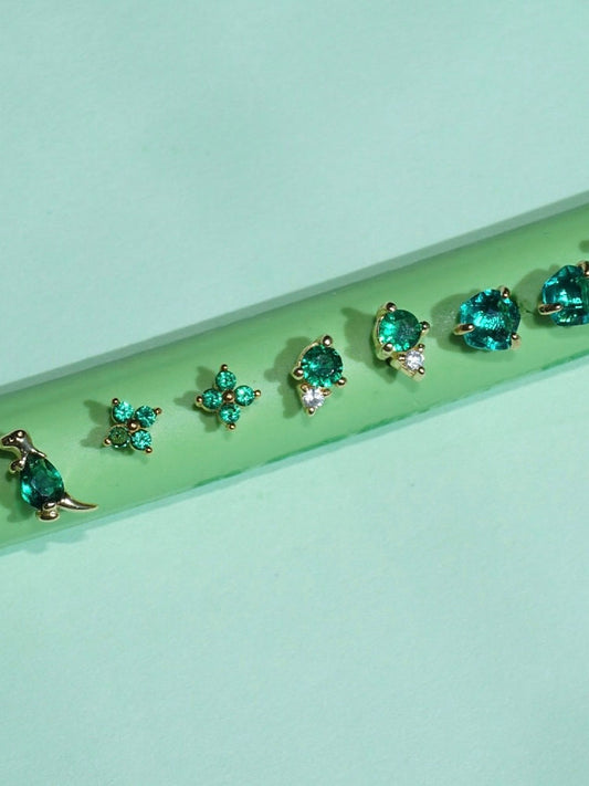 Mini pendientes con circonitas cúbicas de colores - Vermeil