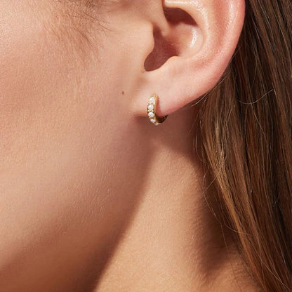 Pearl Huggie Hoop Earring