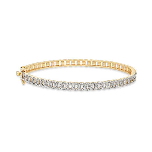 Brazalete de cadena con pavé dorado