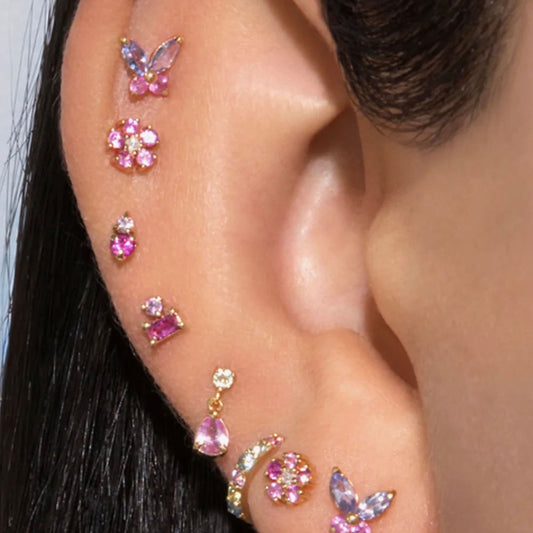Pendientes Mari color lavanda - Vermeil