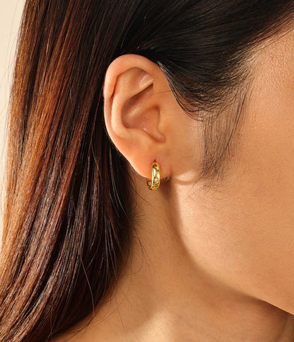 Cz Stars Hoop Earring