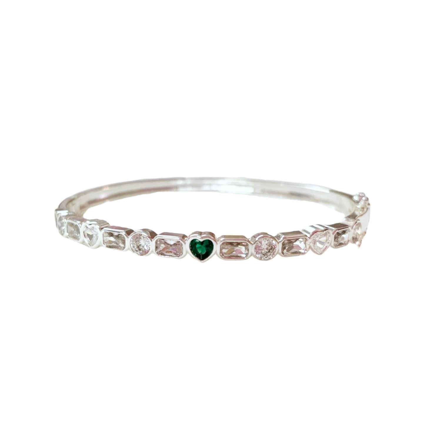 Emerald Heart Multi Bezel Bangle