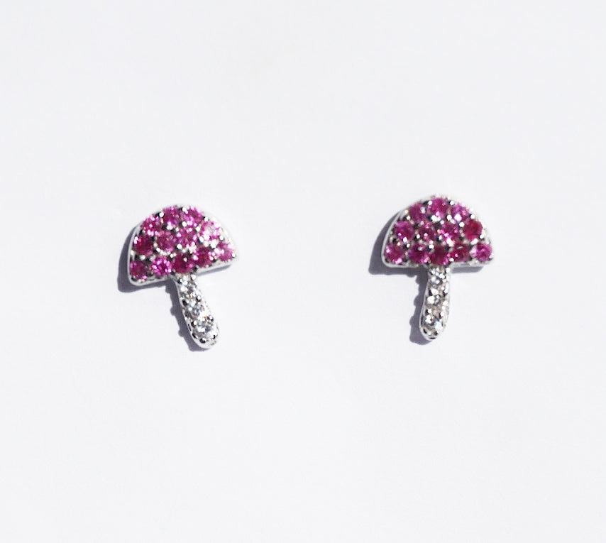 Mini pendientes con forma de hongo Ruby Cute