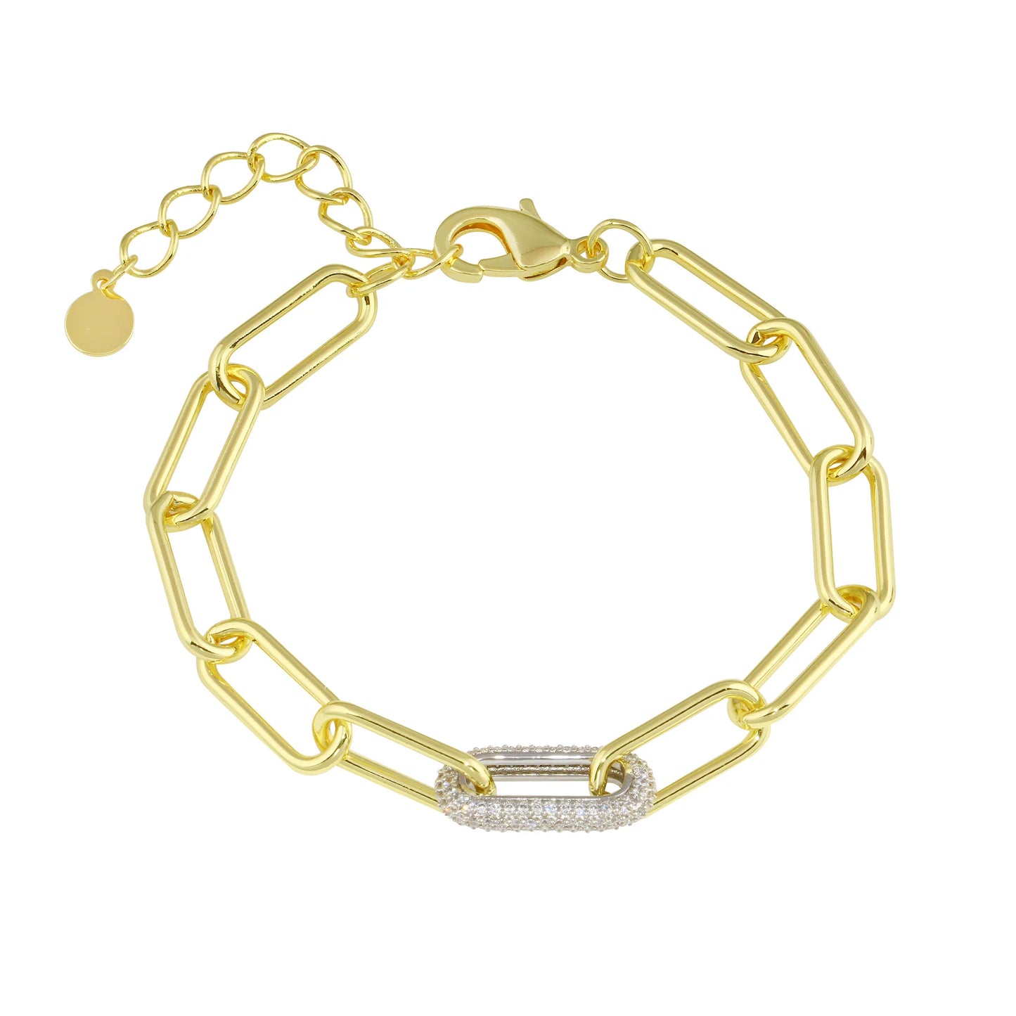 Pavé Link Paperclip Bracelet