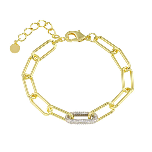 Pavé Link Paperclip Bracelet