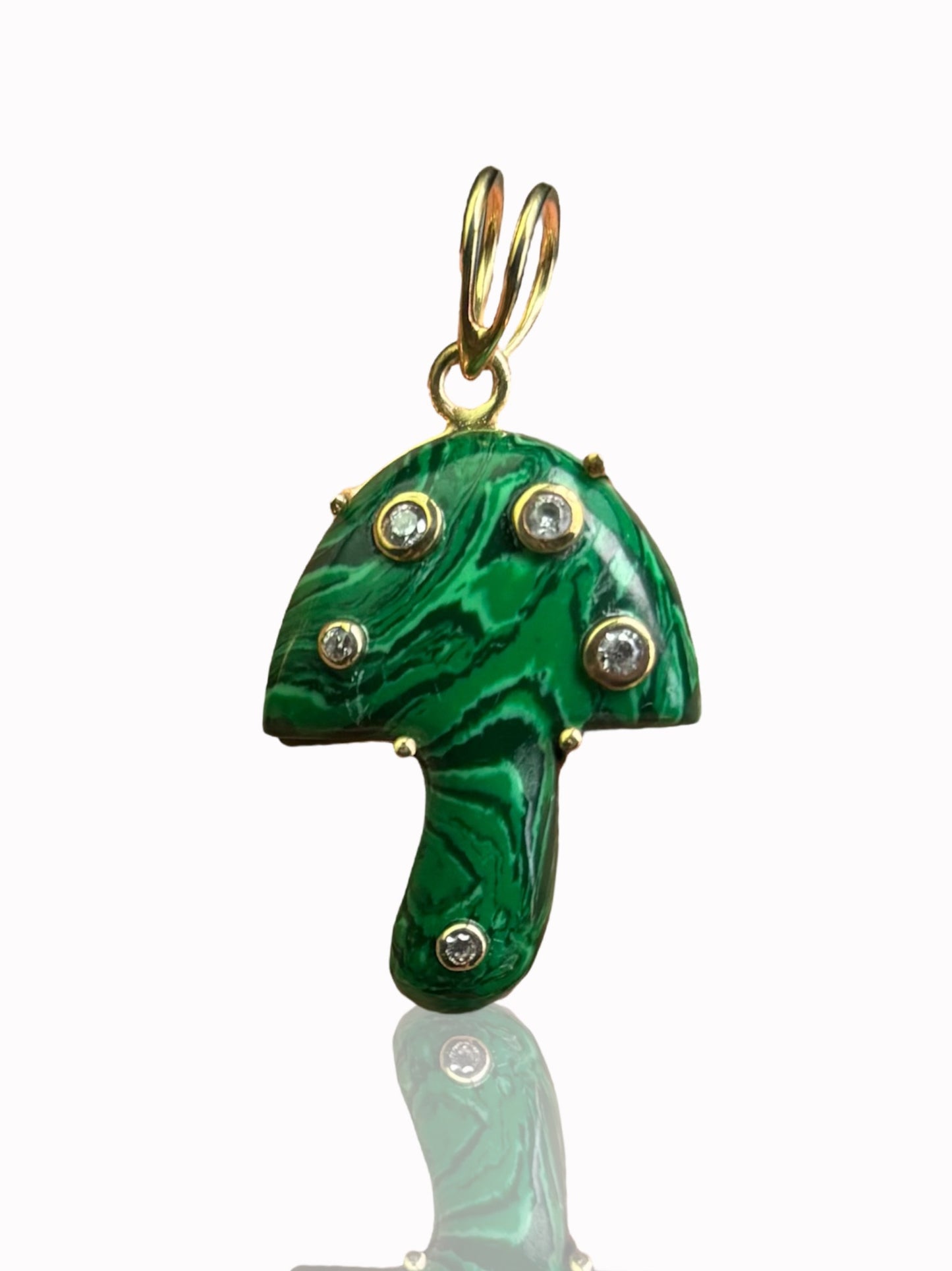 Malachite Mushroom Shape Charm