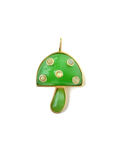 Peruvian Opal Mushroom Charm