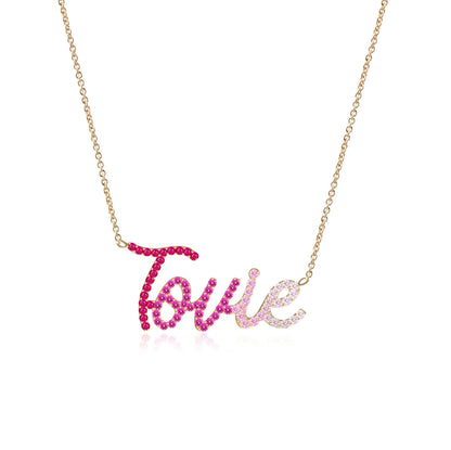 14k Gold Large Ombre Name Necklace