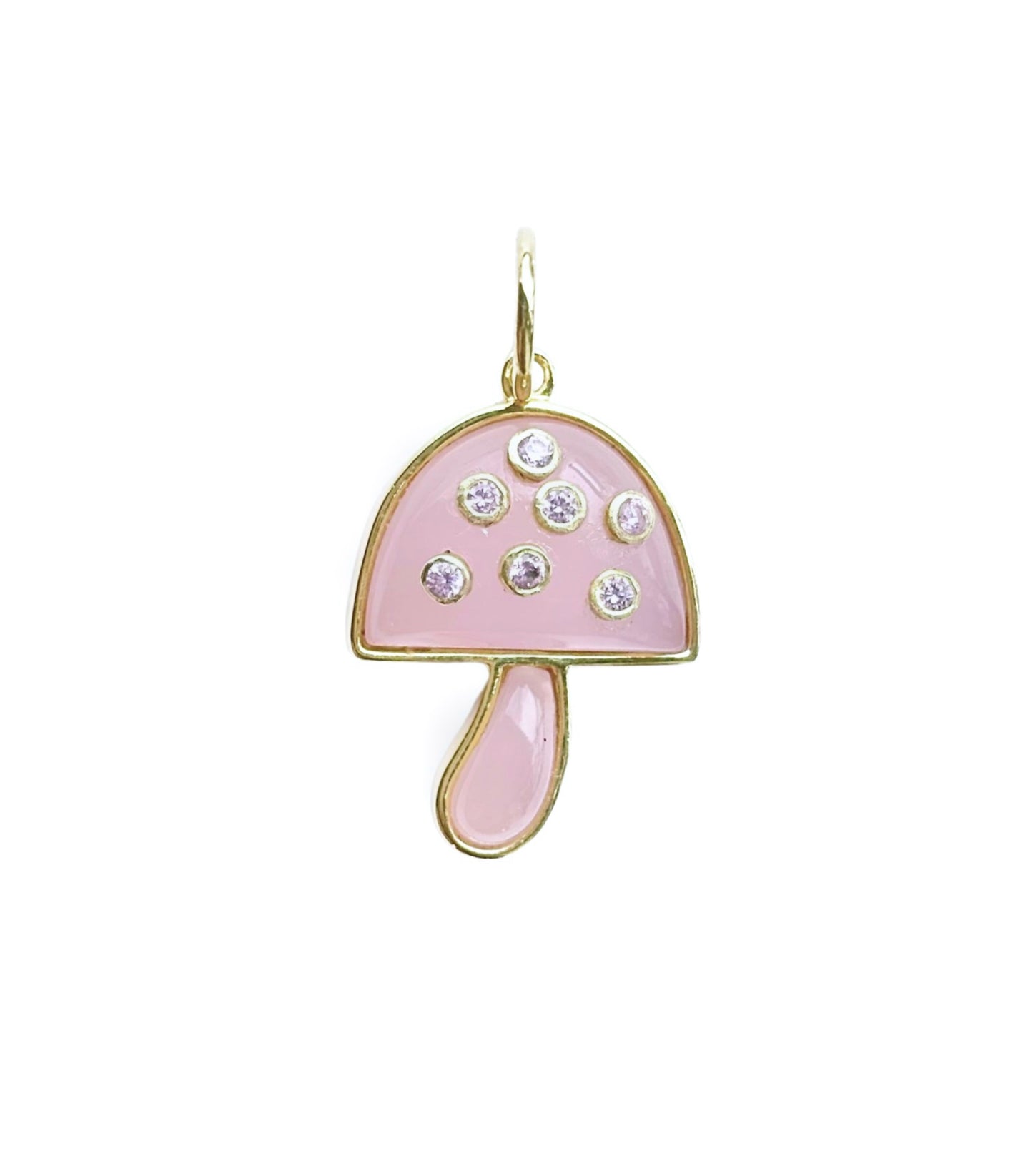 Rose Quartz Medium Mushroom Charm