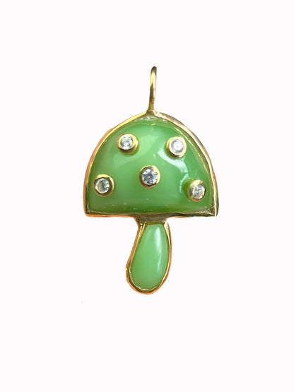 Peruvian Opal Mushroom Charm