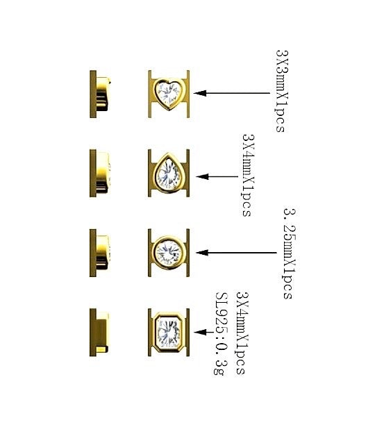 Shape Bezels Sliding Mini Charms