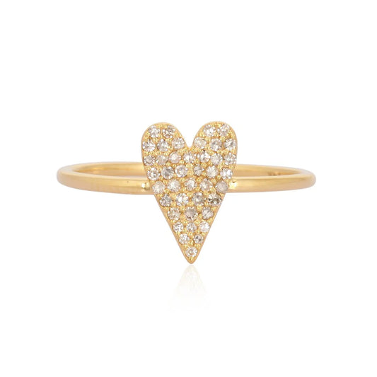 14k Gold Pavé Heart Ring