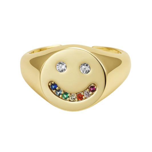 Happy Face Adjustable Ring