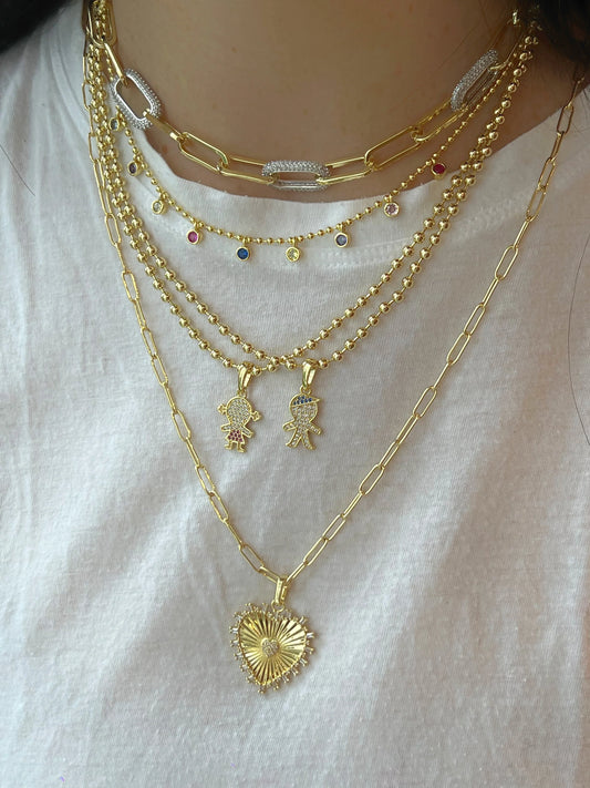 Cadena de bolas con corte de diamante